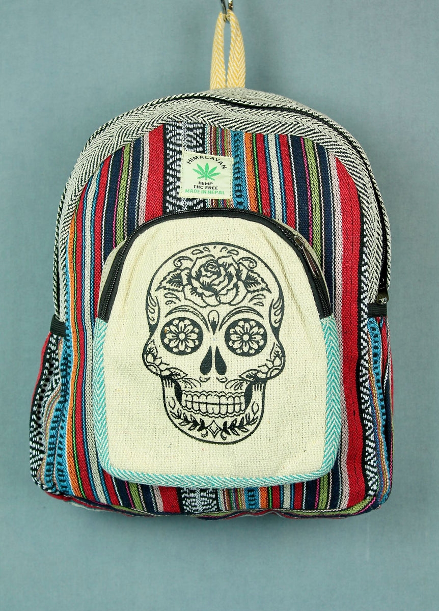 Hemp Backpack Skull Wildflower Clothing NZ