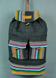 Woven Cotton Backpack - Black