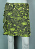 Mushroom Mini Wrap Skirt