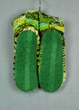 Wool Knit Slippers - Green