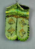 Wool Knit Slippers - Green