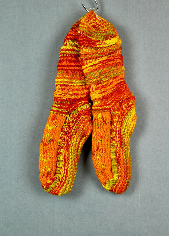 Wool knit socks - Orange