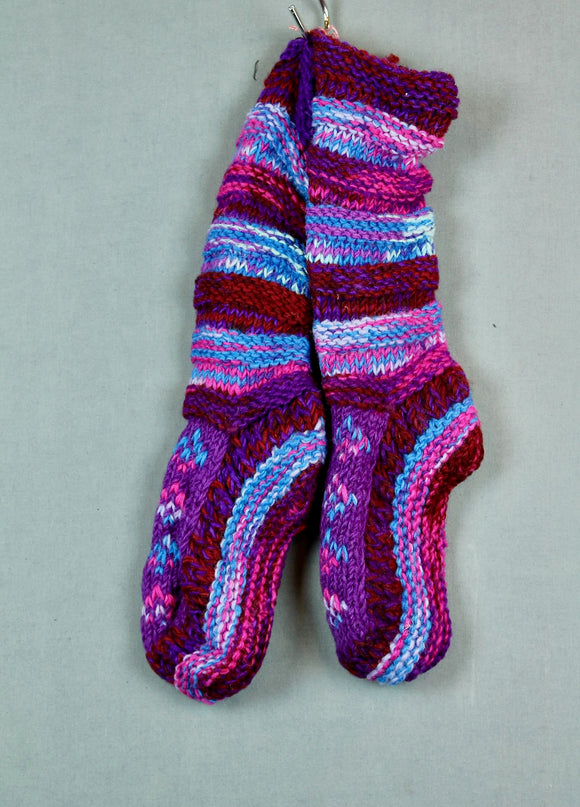 Wool knit socks - Dark purple