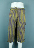 3/4 Striped Stonewashed Trousers