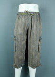 3/4 Striped Stonewashed Trousers