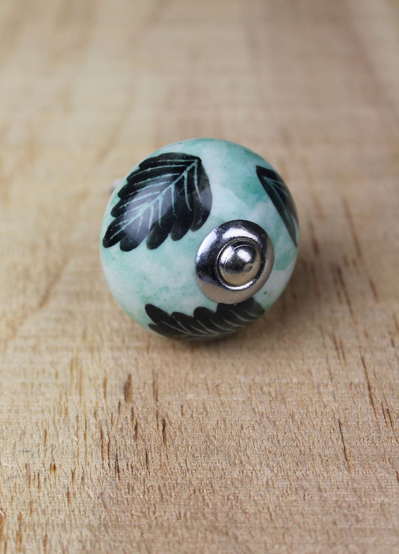 Ceramic drawer knobs - light mint aqua
