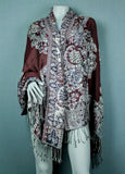 Shawl Scarf - Maroon Grey Multi