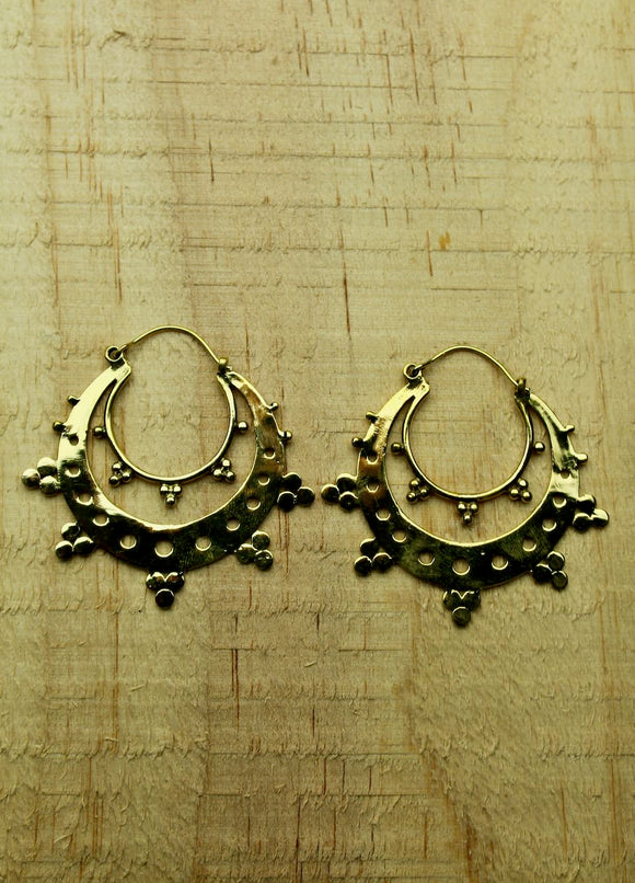 Brass earrings #10
