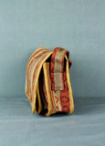 Woven Cotton and Buffalo Leather Flap Bag - Terracotta