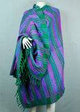 Shawl Blanket - Green/Pink Stripe