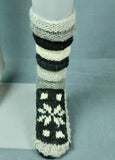 Wool Knit Socks- Black/Natural