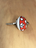 Ceramic Drawer Knobs - Red Flower
