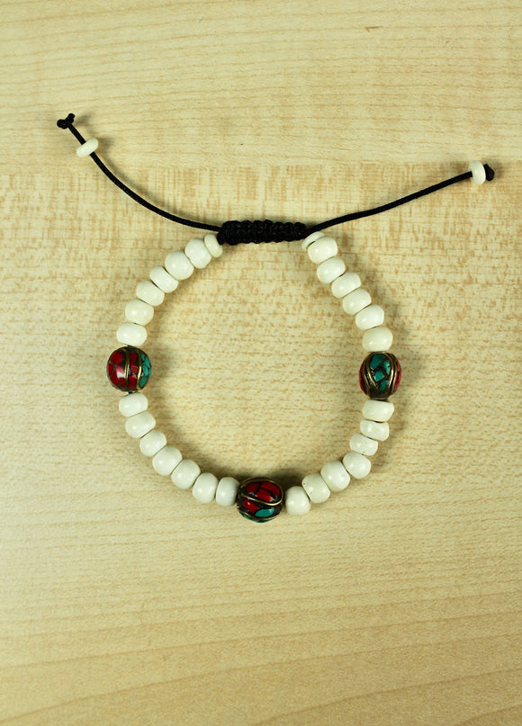 Beaded Bracelet - White Bone