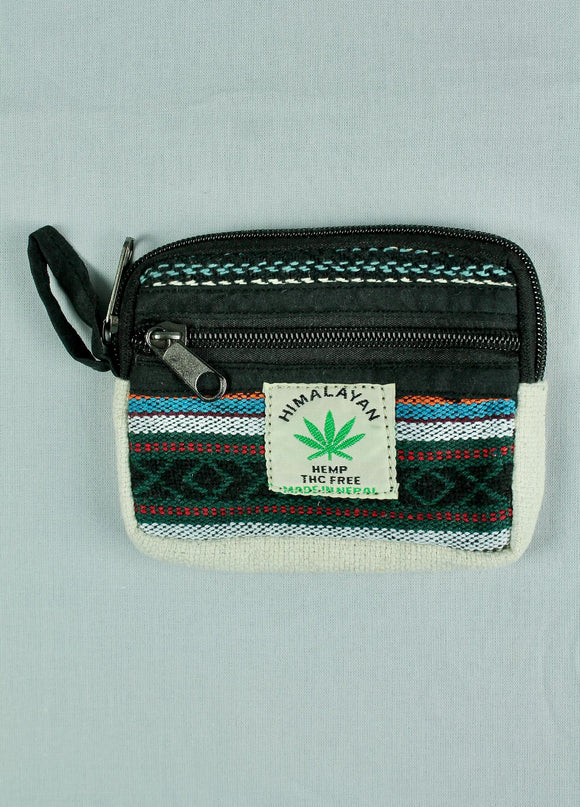 Himalayan Hemp Wallet/Coin Purse - Black Multi