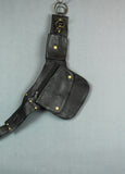 3 ring belt bag - Black leather