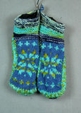 Wool knit slippers - Blue