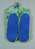 Wool knit slippers - Blue