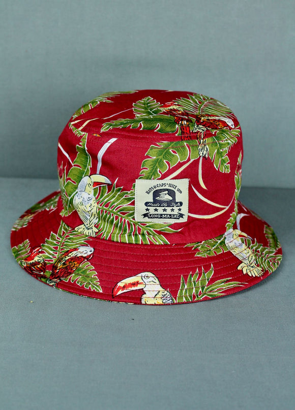 Print Bucket Hat - Red