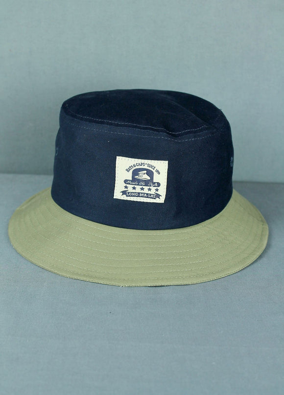 Two Tone Bucket Hat - Navy/Olive