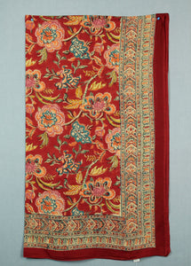 Block printed cotton sarong - maroon red