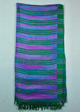 Shawl Blanket - Green/Pink Stripe