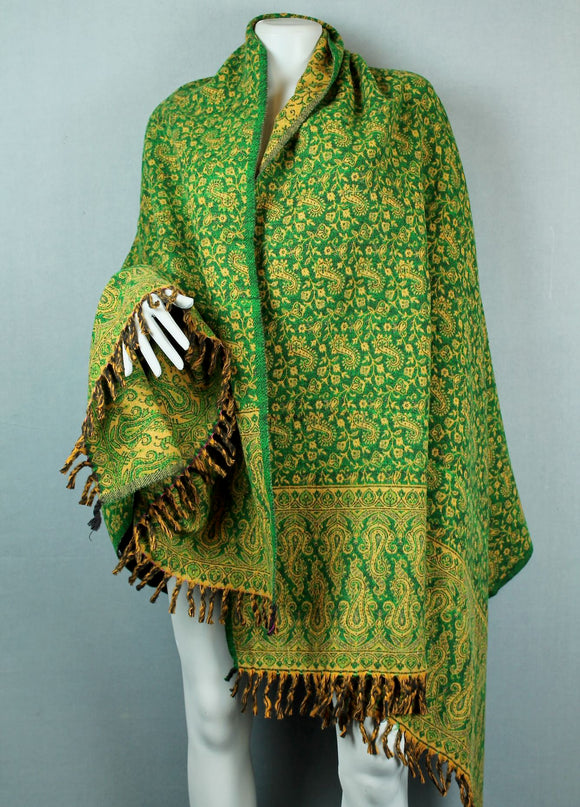 Shawl Blanket - Green/Gold