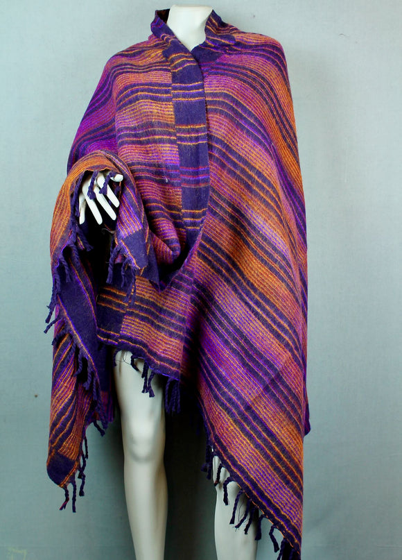 Shawl Blanket - Purple Stripe