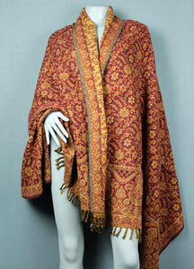 Shawl Blanket - Red/Gold