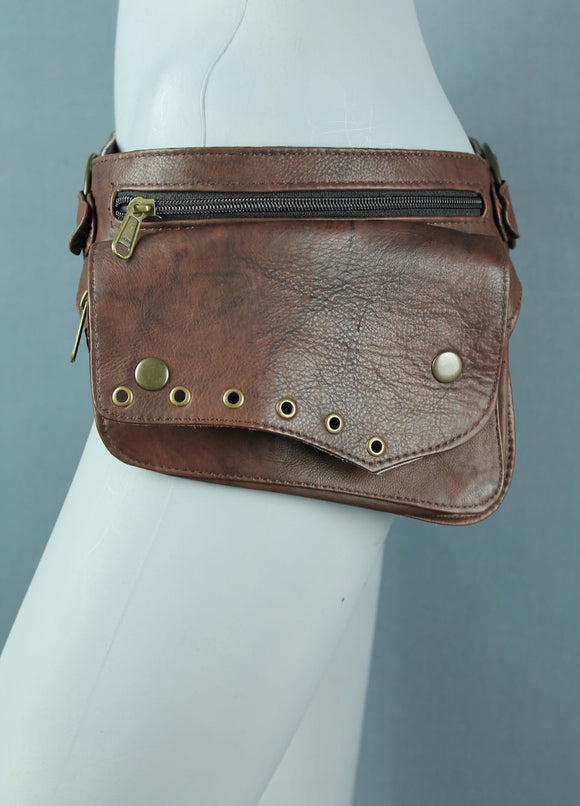 Leather Belt Bag Brown 