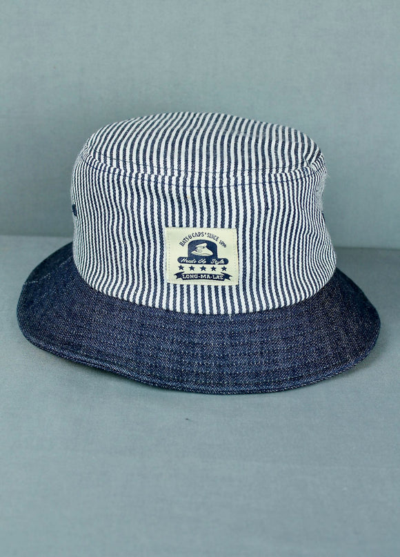 Two Tone Bucket Hat - Stripe/Navy