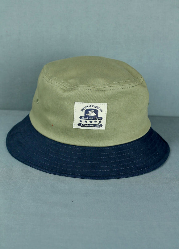 Two Tone Bucket Hat - Olive/Navy