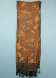 Shawl scarf - bronze orange metallic multi