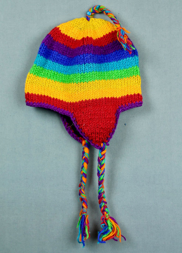 Wool Ear Hat - Rainbow