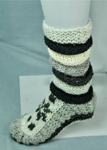 Wool Knit Socks - White/Natural